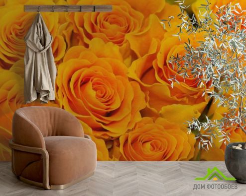 выбрать Фотообои Розы желтого оттенка Фотообои Фотообои Цветы: горизонталная, горизонтальная, желтый ориентация на стену