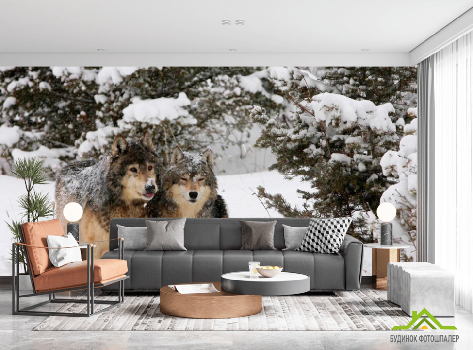 выбрать Фотошпалери Вовки в снігу Каталог фотошпалер на стіну