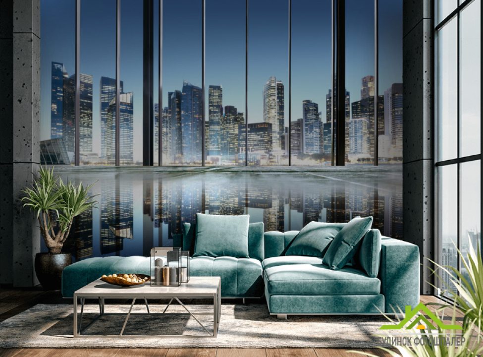 выбрать Фотошпалери Вид з вікна на місто Каталог фотошпалер на стіну