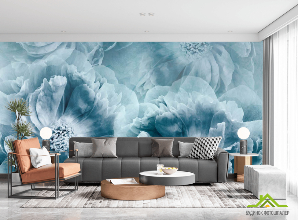 выбрать Фотошпалери бірюзові квіти Каталог фотошпалер на стіну