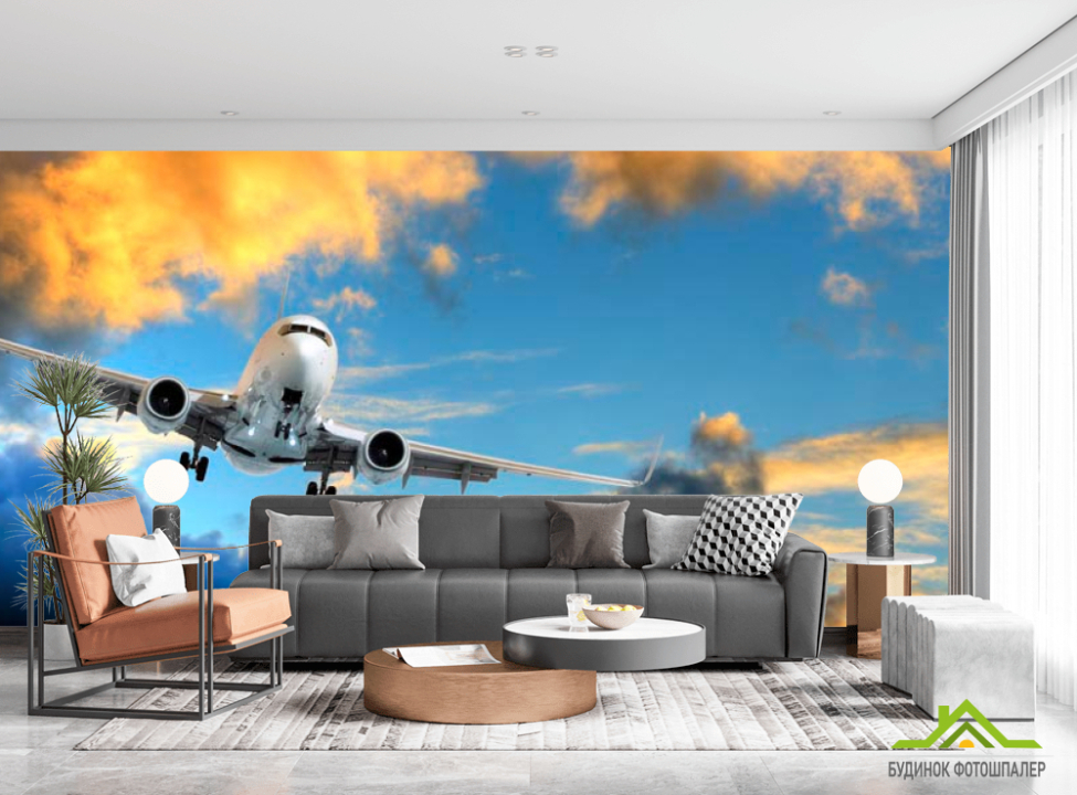 выбрать Фотообои Самолет в небе Каталог фотообоев на стену