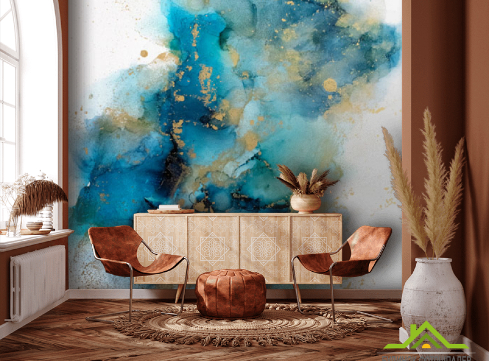 выбрать Фотообои Флюид арт с золотом Каталог фотообоев на стену