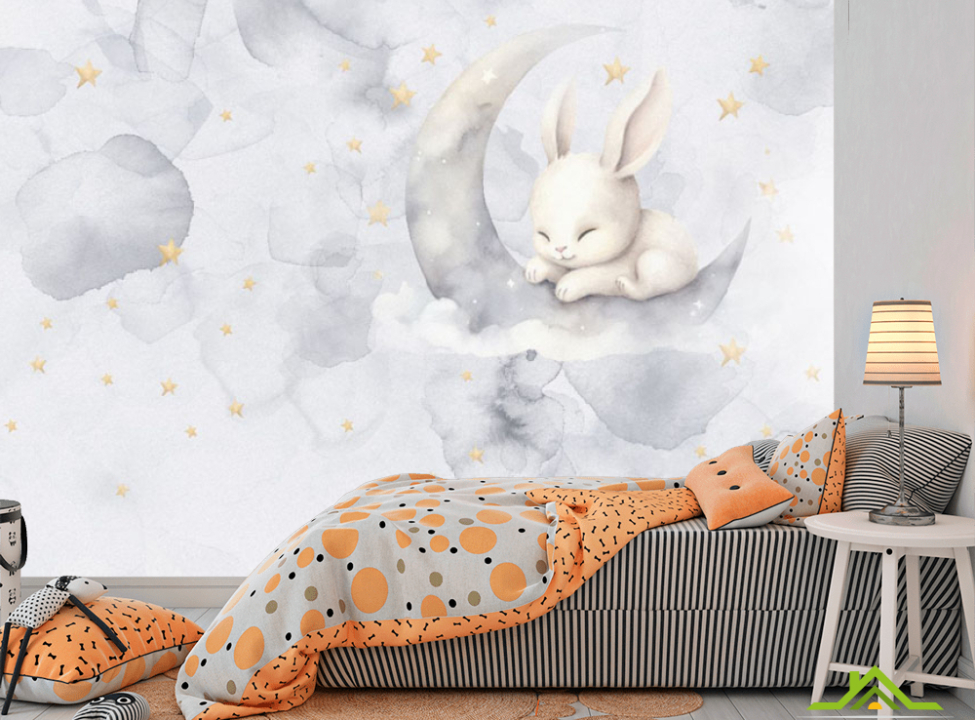 выбрать Фотошпалери Зайка і місяць Каталог фотошпалер на стіну