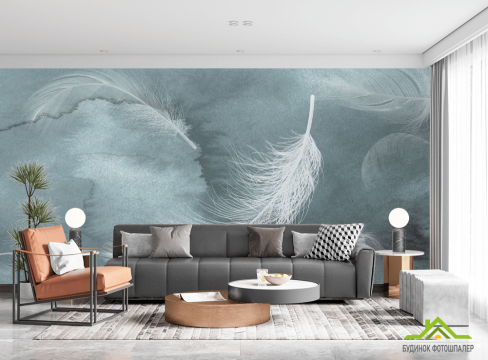 выбрать Фотообои Перья на акварельном фоне Каталог фотообоев на стену