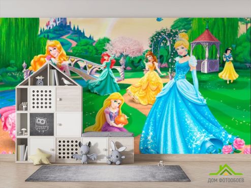 выбрать Фотообои Три принцессы Фотообои Фотообои в детскую: горизонталная, горизонтальная ориентация на стену