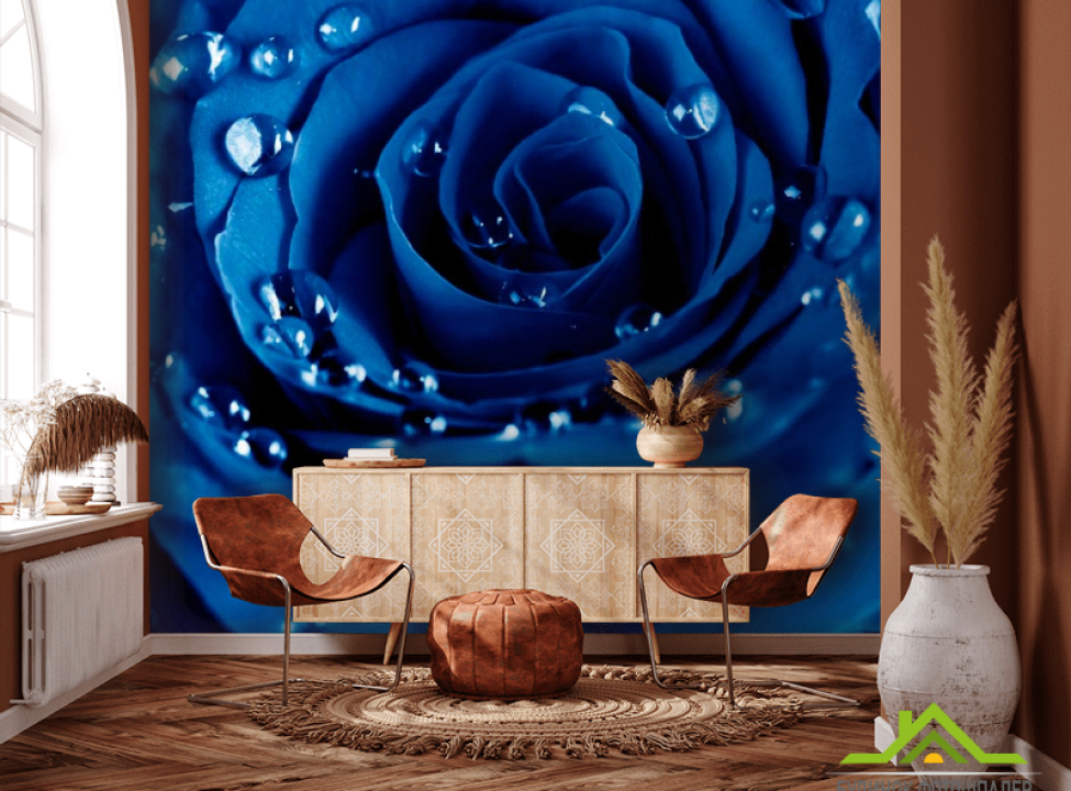 выбрать Фотообои Роза ярко-синяя Каталог фотообоев на стену