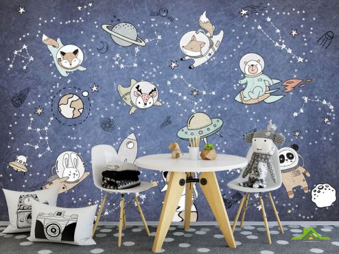 выбрать Фотообои Животные космонавты Фотообои Little kids на стену