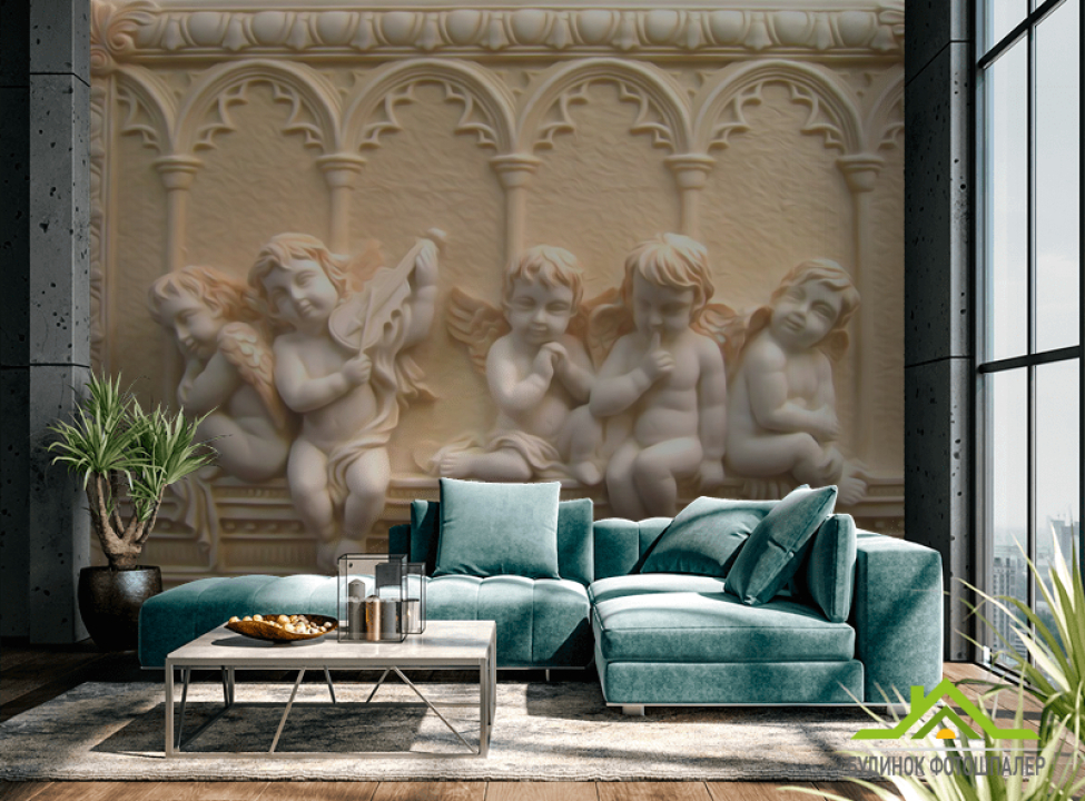 выбрать Фотообои Гипсовые ангелочки Каталог фотообоев на стену
