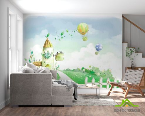 выбрать Фотообои Воздушные шары Зеленые фотообои на стену