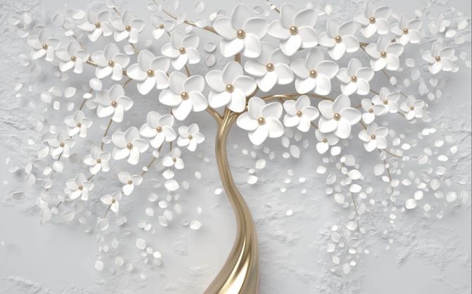 Фотошпалери Квіткове біле дерево