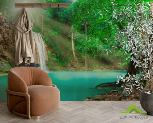 выбрать Фотообои Спокойная вода, лес Зеленые фотообои на стену