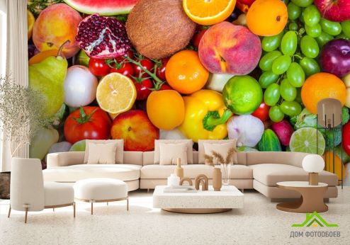 выбрать Фотошпалери фрукти і овочі Фотошпалери Фотошпалери Їжа і напої: квадратна, горизонтальна орієнтація на стіну