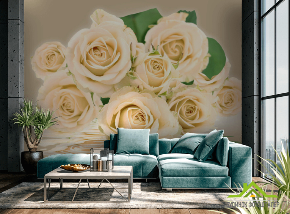 выбрать Фотообои Бежевые розы Каталог фотообоев на стену