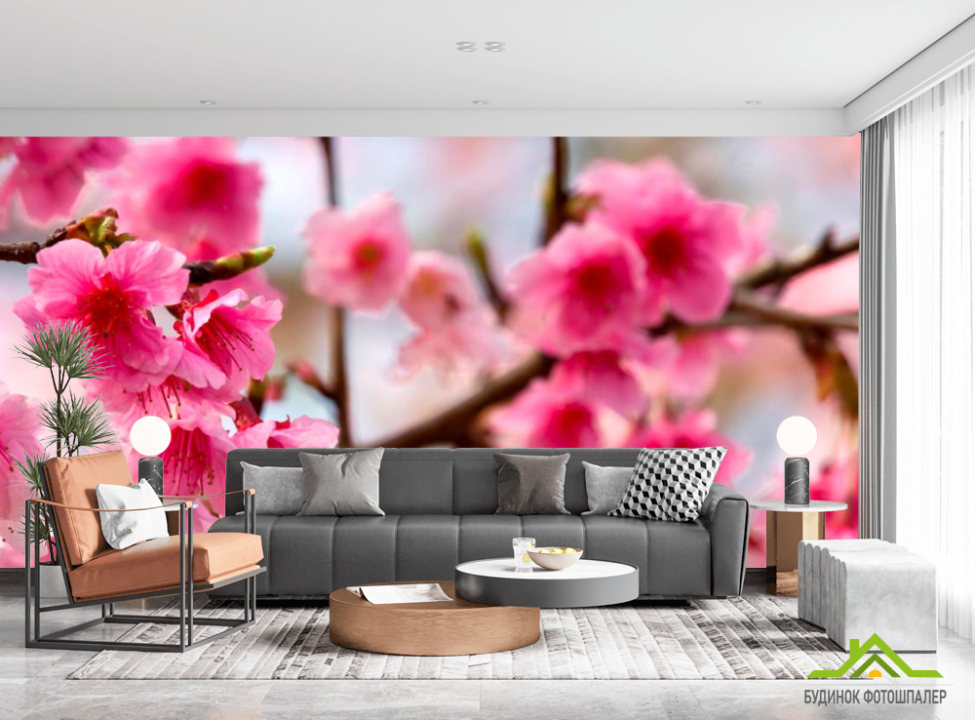 выбрать Фотошпалери Дерево з рожевими ветами Каталог фотошпалер на стіну
