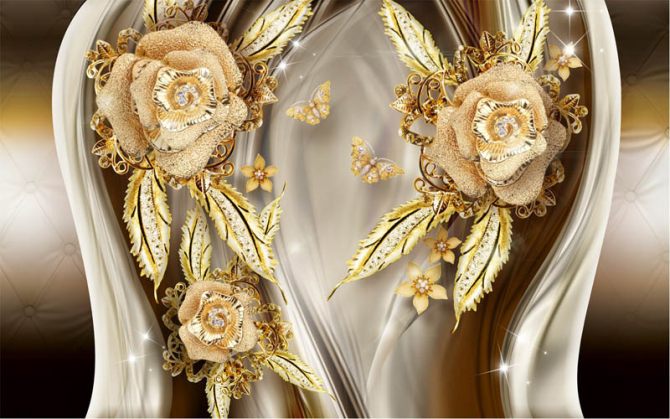 Фотообои брошки и бабочки