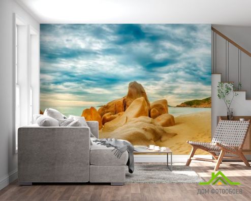 выбрать Фотообои Пляж с камнями Фотообои Фотообои Море: фото, горизонталная, горизонтальная  на стену