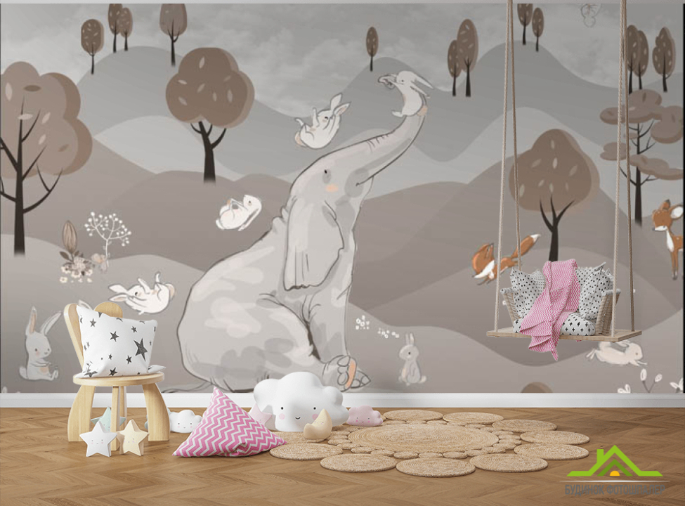 выбрать Фотообои Слон на полянке Каталог фотообоев на стену