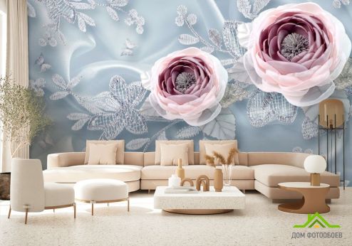 выбрать Фотообои Тканевые 3д цветы Фотообои Фотообои 3D цветы : горизонталная, горизонтальная ориентация на стену