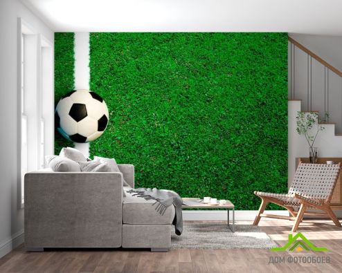 выбрать Фотообои Мяч на линии Фотообои Фотообои Спорт: фото, зелений, зеленый  на стену