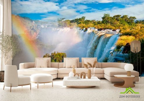 выбрать Фотообои Бурлящий водопад Фотообои Фотообои Природа: горизонталная, горизонтальная, голубой ориентация на стену