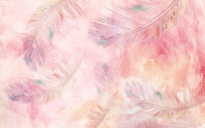 Фотообои Перья розовые