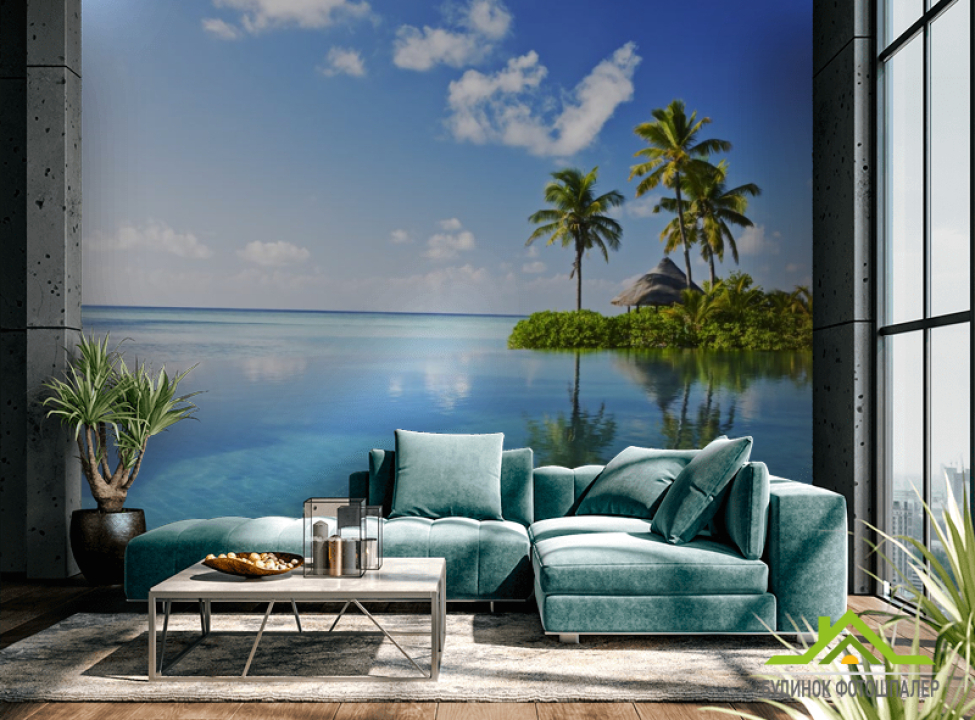 выбрать Фотообои остров в чистом океане Каталог фотообоев на стену