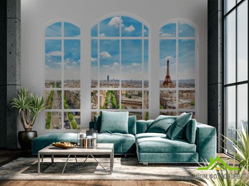 выбрать Фотообои Вид из окна на Париж Фотообои, цвет: «горизонталная, горизонтальная» на стену