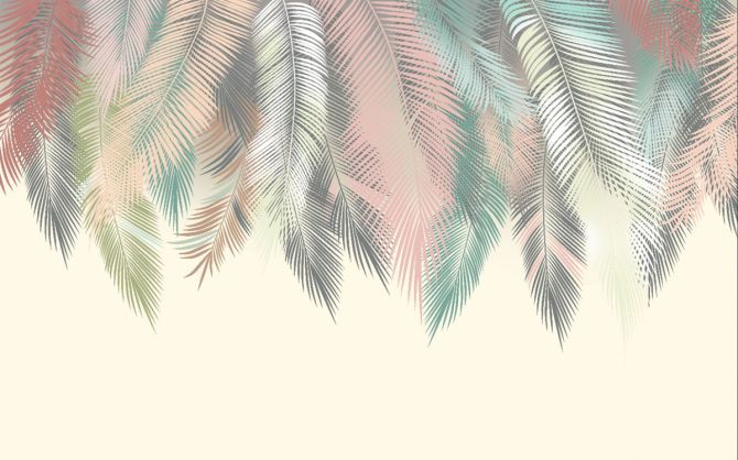 Фотообои яркие листья пальмы