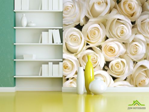 выбрать Фотообои Букет белоснежных роз Фотообои Фотообои Розы: квадратная ориентация на стену