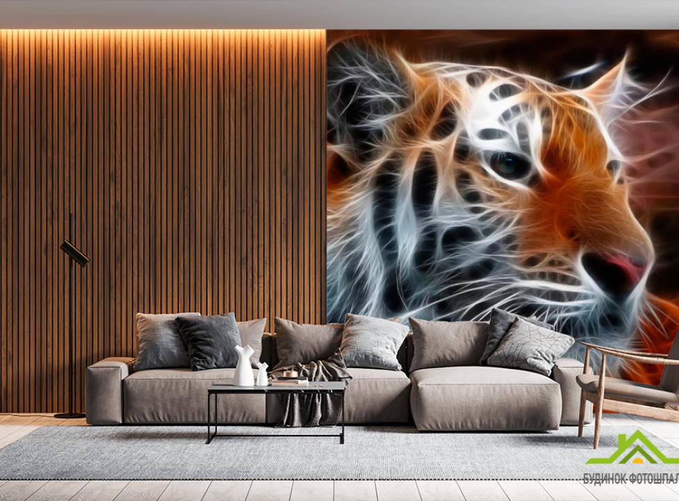 выбрать Фотообои Огненный тигр Каталог фотообоев на стену