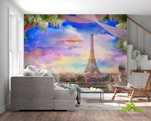 выбрать Фотошпалери Фреска з Парижем Фотошпалери, колір: «квадратна, горизонтальна» на стіну