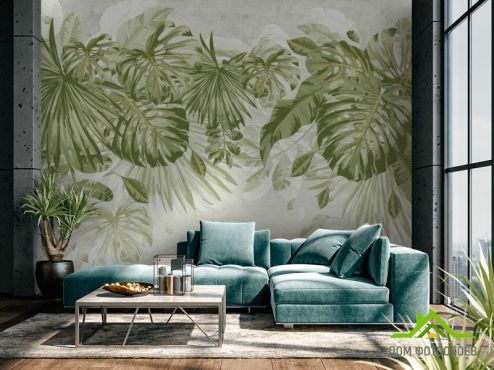 выбрать Фотообои Листья монстеры Фотообои тропические листья на стену