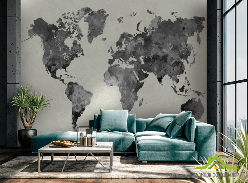 выбрать Фотошпалери Акварельна карта Каталог фотошпалер на стіну