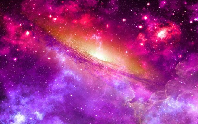 Фотообои Фиолетовое космическое небо