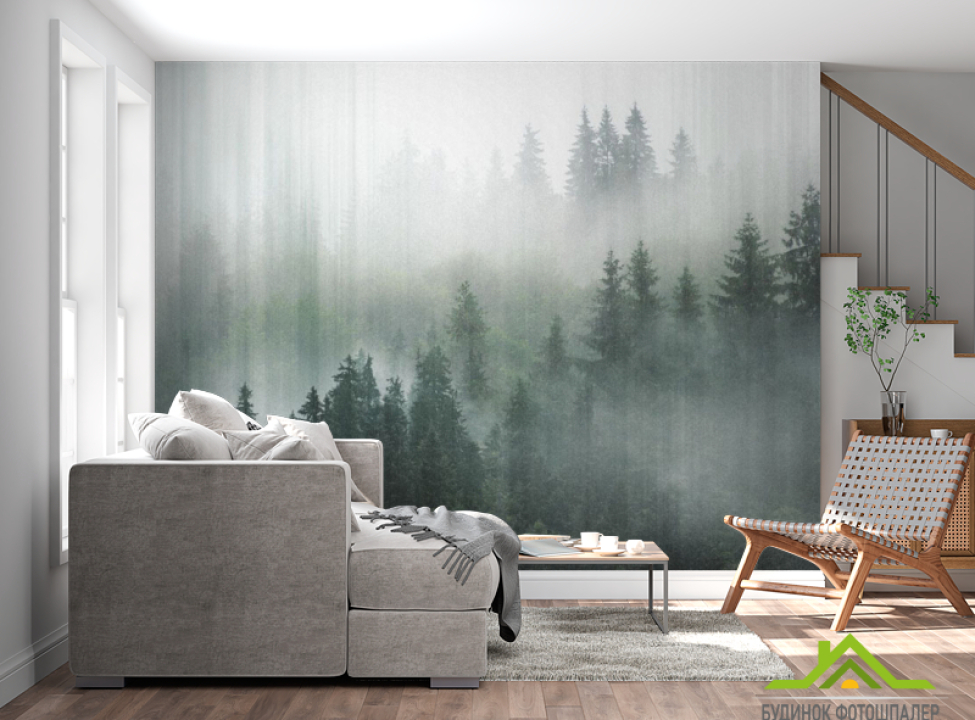выбрать Фотообои Туманный лес 3д Каталог фотообоев на стену