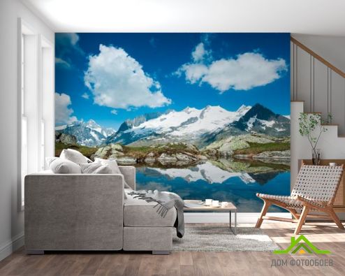 выбрать Фотошпалери Сніг, гори, хмари Фотошпалери Фотошпалери Природа: фото, блакитний  на стіну