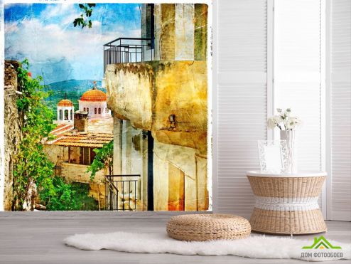 выбрать Фотообои Балкон Фотообои, цвет: «разноцветный, квадратная» на стену
