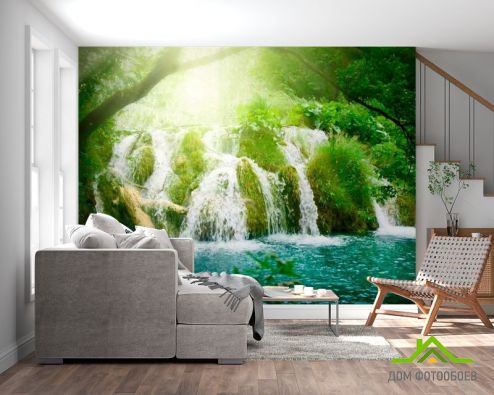 выбрать Фотообои Говорят ручьи Фотообои Фотообои Водопад: горизонталная, горизонтальная ориентация на стену