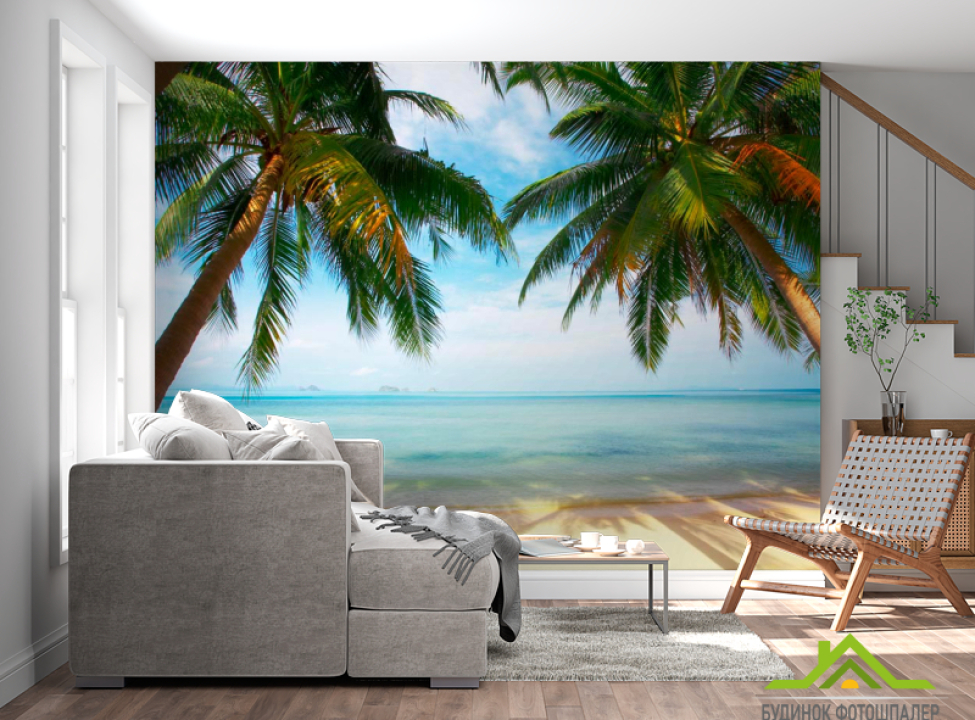 выбрать Фотообои Две пальмы, пляж Фотообои Море на стену