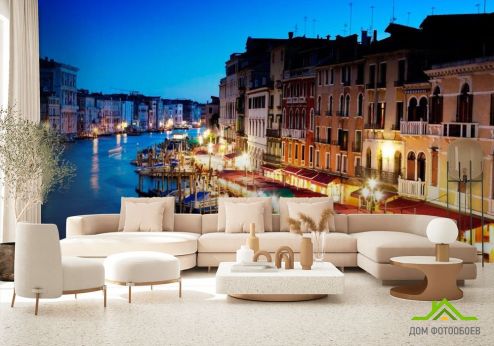 выбрать Фотообои Кафе у воды, Венеция Фотообои Фотообои Города: горизонталная, горизонтальная, фото ориентация на стену