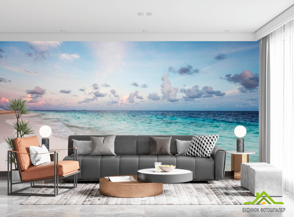 выбрать Фотошпалери Захід сонця на пляжі Фотошпалери Море на стіну