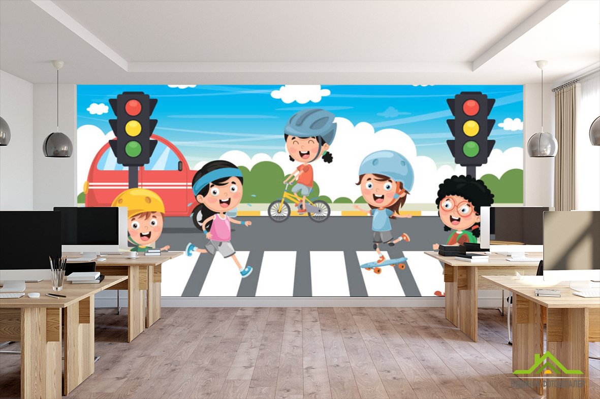 Фотообои Дети на дороге