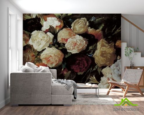 выбрать Фотообои Винтажные красивые цветы Фотообои Цветы на стену