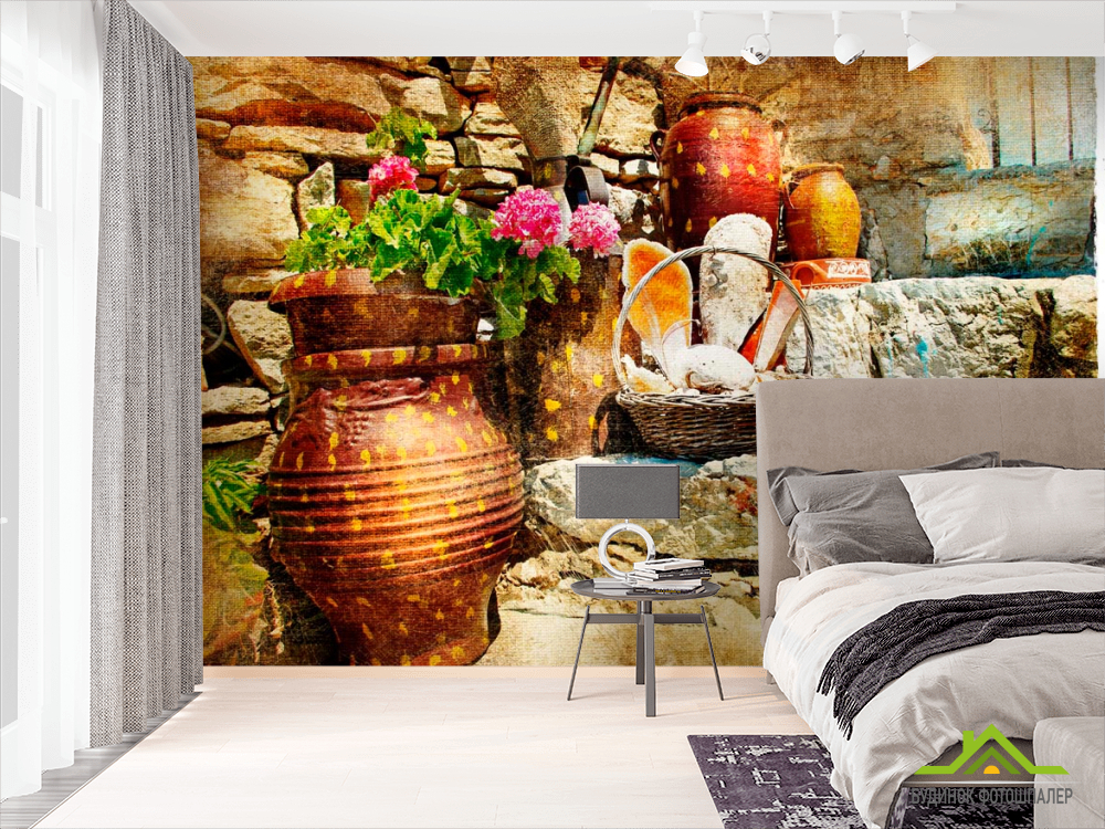 Фотошпалери Квіти в горщиках