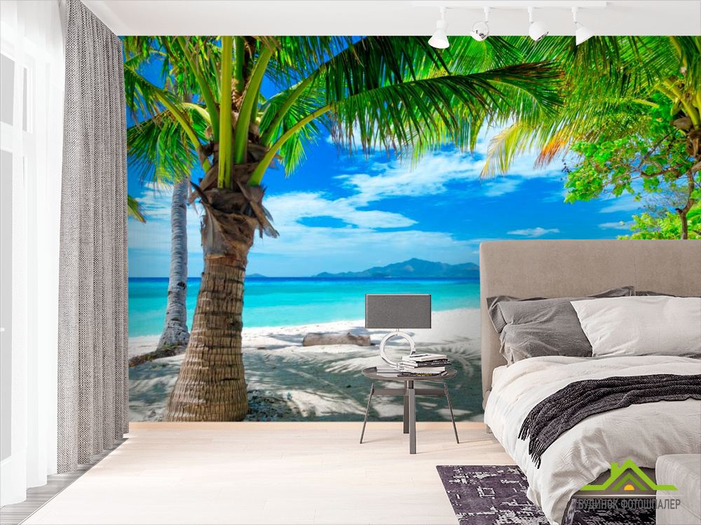 Фотошпалери Пляж з пальмами