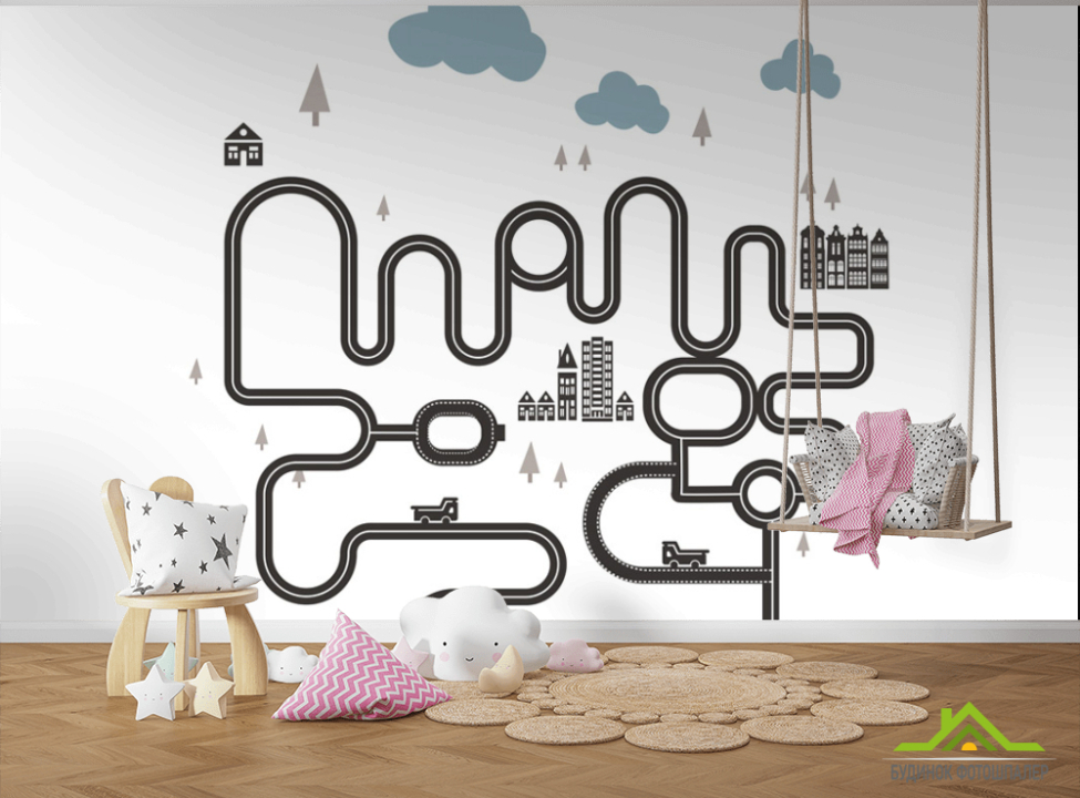 выбрать Фотошпалери Будиночки з лабіринтом Фотошпалери Little kids на стіну