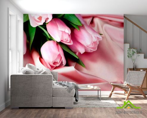 выбрать Фотошпалери Рожеві тюльпани Фотошпалери Фотошпалери Квіти: рожевий на стіну