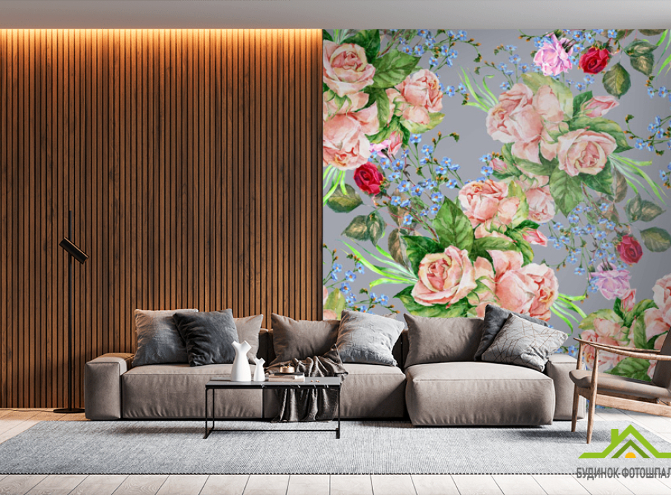 выбрать Фотошпалери Принт вінтажні квіти Каталог фотошпалер на стіну