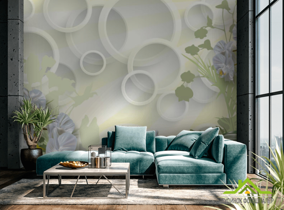 выбрать Фотошпалери квіти і кола 3д Каталог фотошпалер на стіну