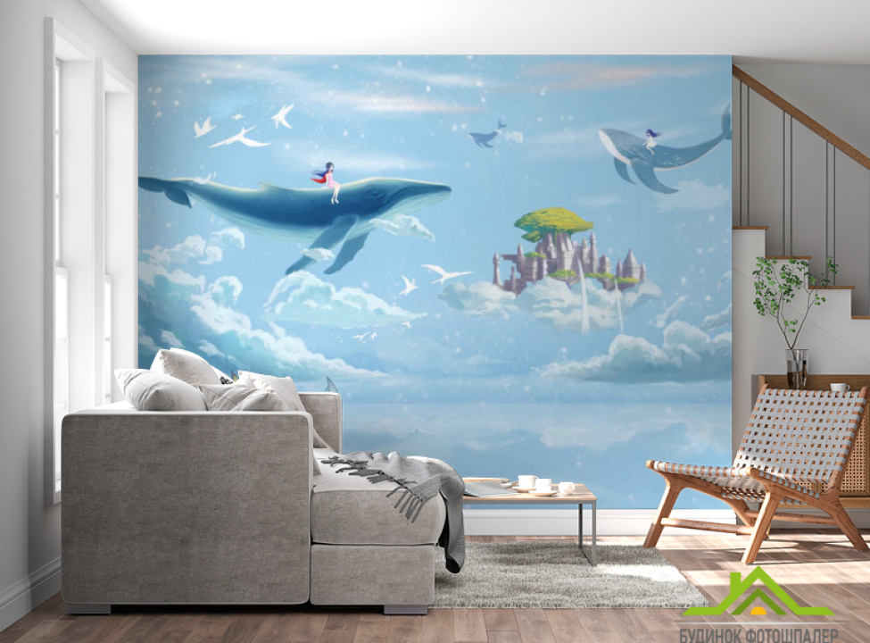 выбрать Фотошпалери синій кит Каталог фотошпалер на стіну